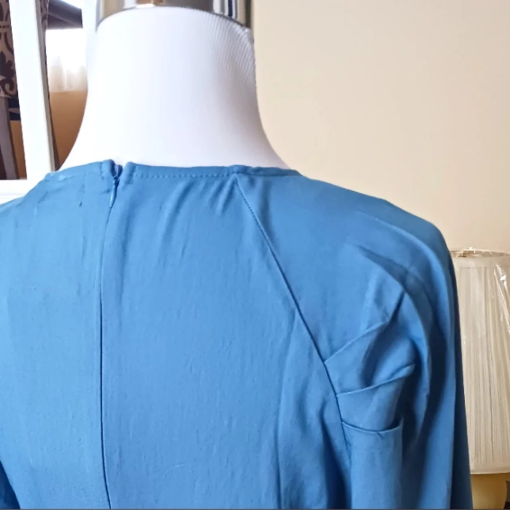 Citrus Apparel Blue Balloon Sleeve Blouse Medium NWT - Picture 6 of 15